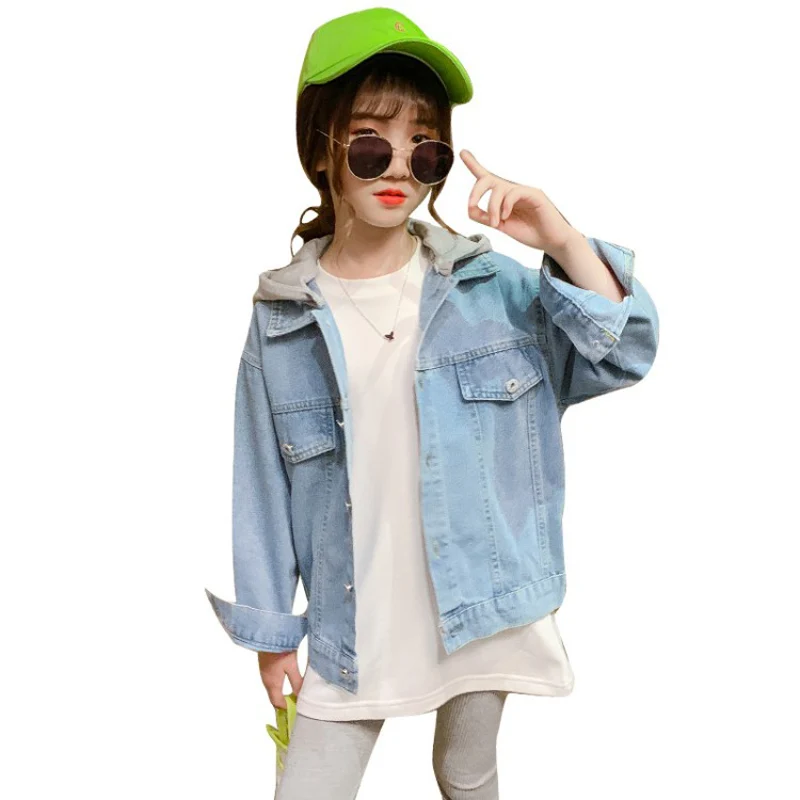 

DX03380 Girls Fashion Back Gray Hat Waist Jacket