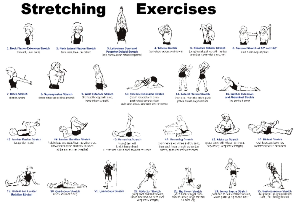 

Stretching Exercises Art Film Print Silk Poster Home Wall Decor 24x36inch