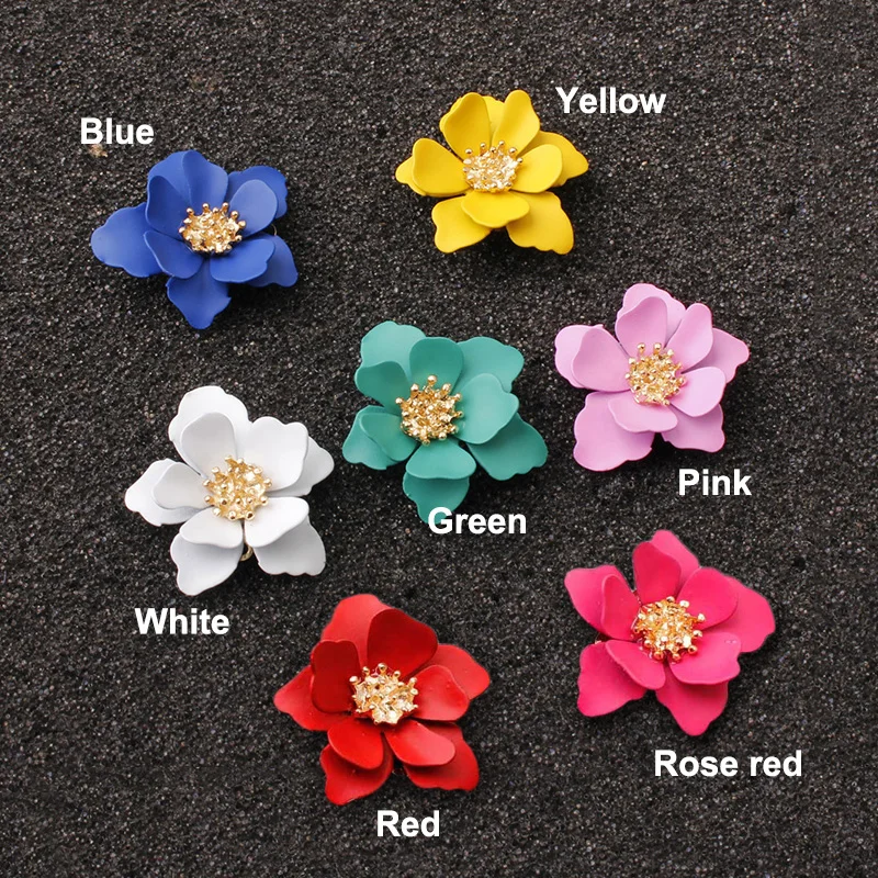 Женские Висячие серьги из сплава с цветком модные элегантные красочные