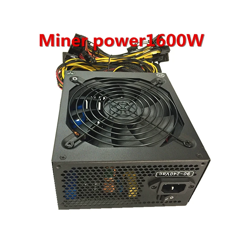ПК сервер источник питания 1600 Вт ASIC горная установка ETH XMR BTC Miner PSU ATX 12 В 124A 90 240 для 6