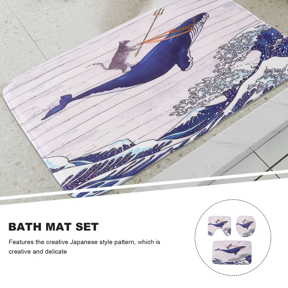 

1 Set Floor Mat Exquisite Toilet Floor Mat Toilet Cover Bathroom Mat