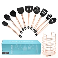 10pcsset kitchenware set with storage rack gold plated cookware set kitchen utensils kitchen cooking accessories