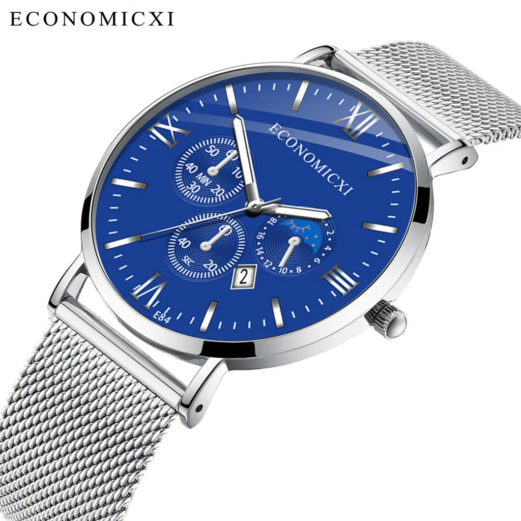 

2019 relogio masculino watches Fashion Simple Stainless Steel With Luminous Small Dial Men's Quartz Watch reloj Business