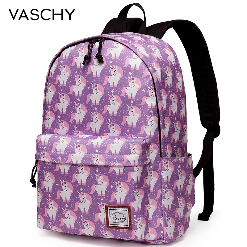VASCHY Fashion Women Backpack Cute School Bags Travel Laptop Bookbag Unicorn Backpack for Teens Girls Women Youngers