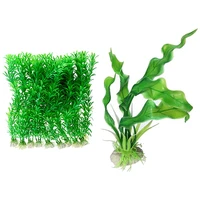aquarium fish tank grass plants ornament decor 10 piece green with green artificial plastic grass fish tank ornament