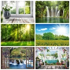 Фон для фотосъемки Yeele с изображением весеннего окна природного пейзажа водопад озеро Зеленые фотообои для фотостудии