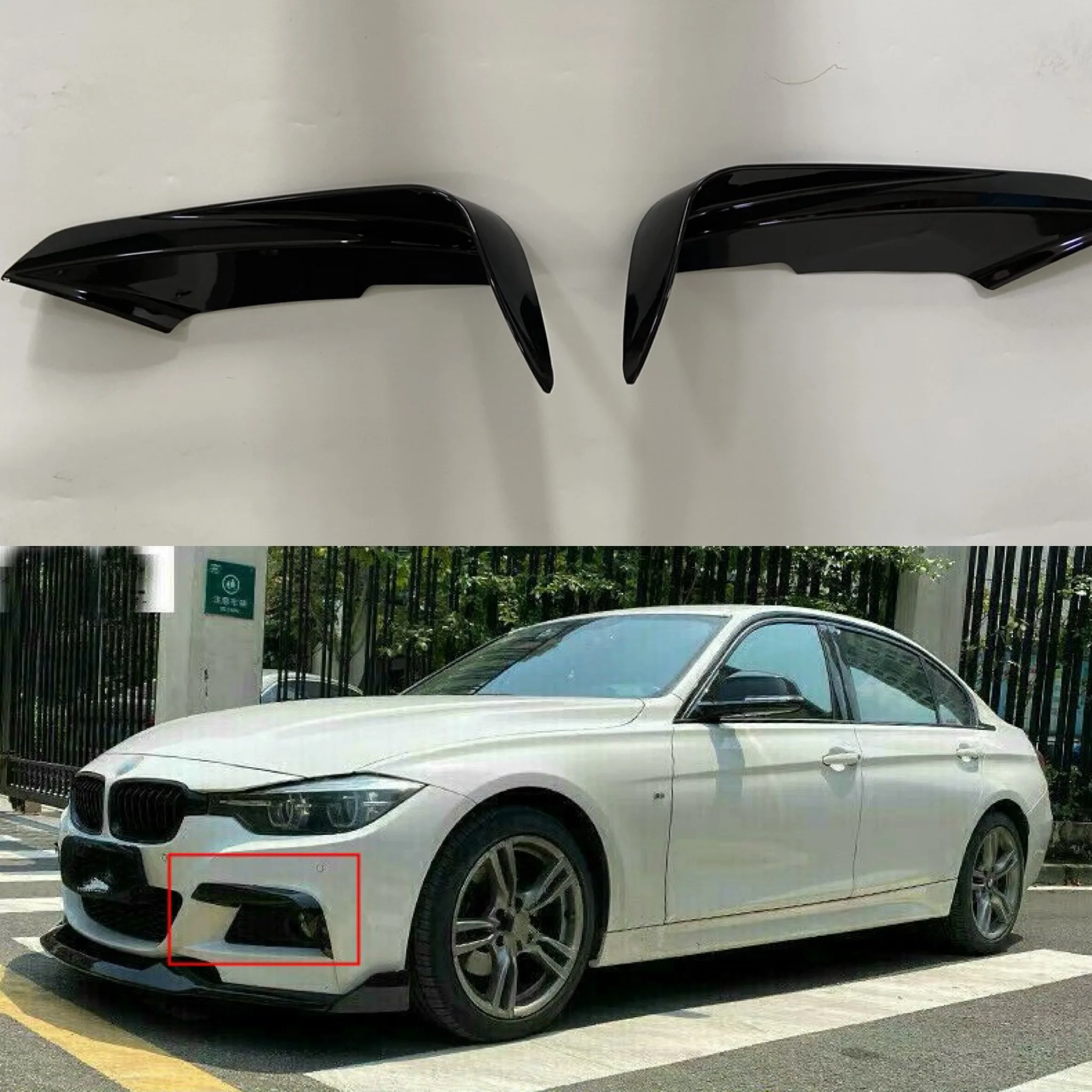 

Front Bumper Splitter Fog Lamp Cover Trim Fit for BMW 3 Series F30 2013-17