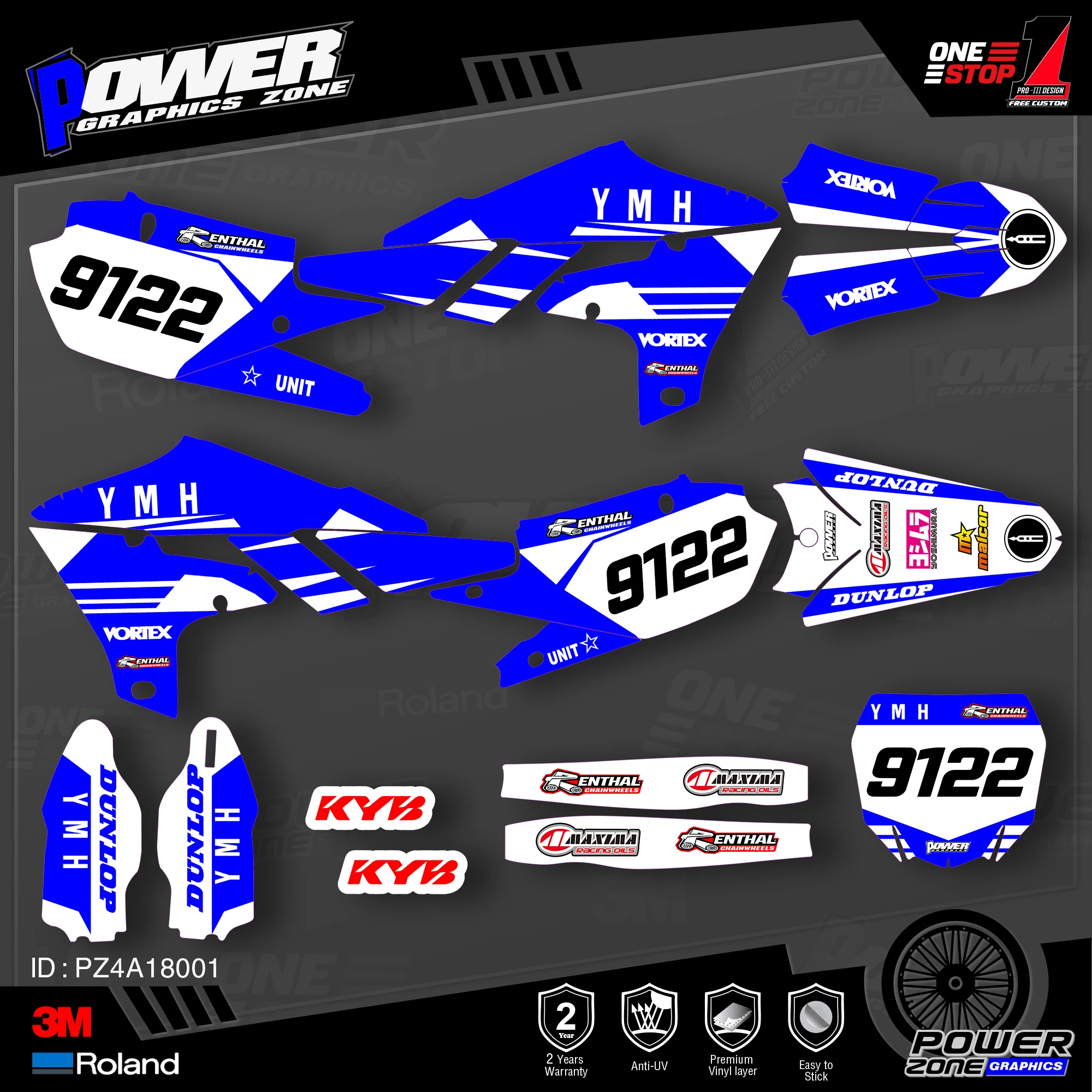 Персонализированные графические фоны PowerZone Team наклейки 3M Набор наклеек для YAMAHA