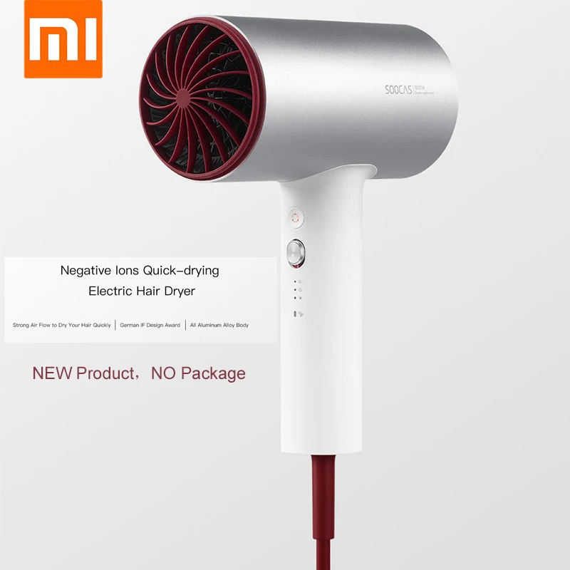 Xiaomi SOOCAS Электрический Фен H3S профессиональные отрицательные лоны быстросохнущие 1800 Вт антиобжимные насадки дизайн для дома