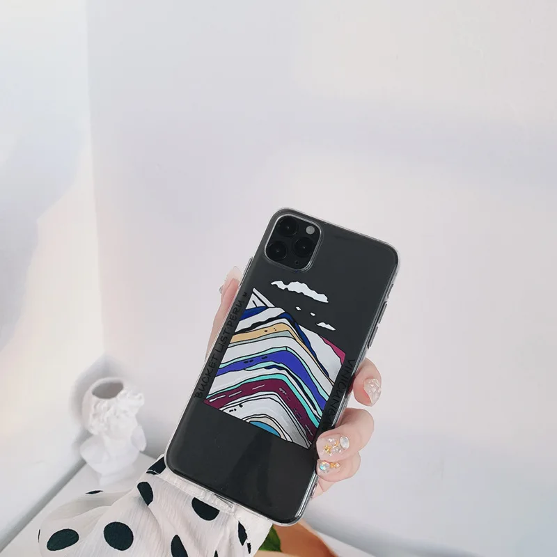 

Cartoon Abstract Art Graffiti IPhone11ProMax/12Mini/XR/XS/X/8 Transparent Silicone Couple Mobile Phone Protective Case Wholesale