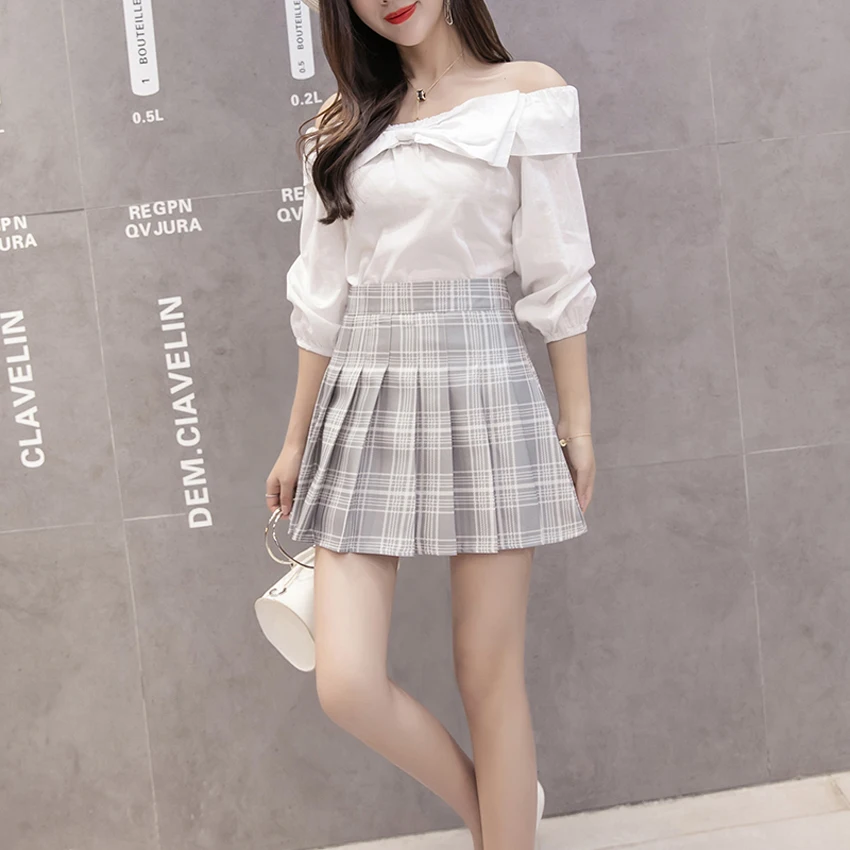 Юбка женская плиссированная с завышенной талией пикантная облегающая