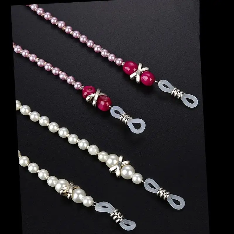 Новая мода белый жемчуг бисерные солнцезащитные очки для чтения цепочка очков