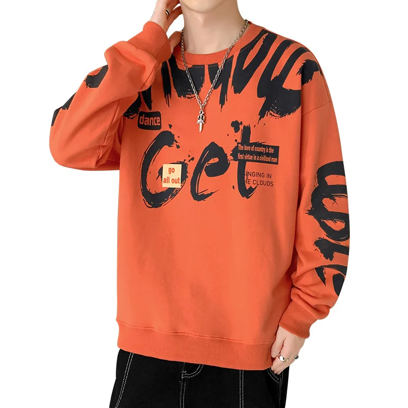 

Мужская толстовка в стиле хип-хоп, темно-синяя Повседневная Толстовка свободного покроя в стиле панк, одежда для улицы, весна-осень 2021