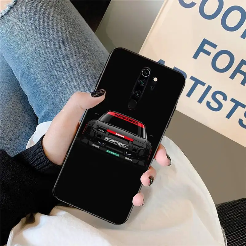 CUTEWANAN Japan JDM Sports Car Comic Soft Silicone Black Phone Case for Redmi Note 8 8A 8T 7 6 6A 5 5A 4 4X 4A Go Pro | Мобильные