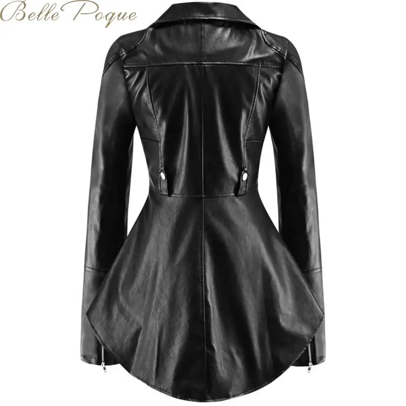 Belle Poque, новинка, на молнии, женские, гладкие, мотоциклетные, искусственная кожа, куртки, женские, с длинным рукавом, Осень-зима, верхняя одежда, пальто, уличная одежда