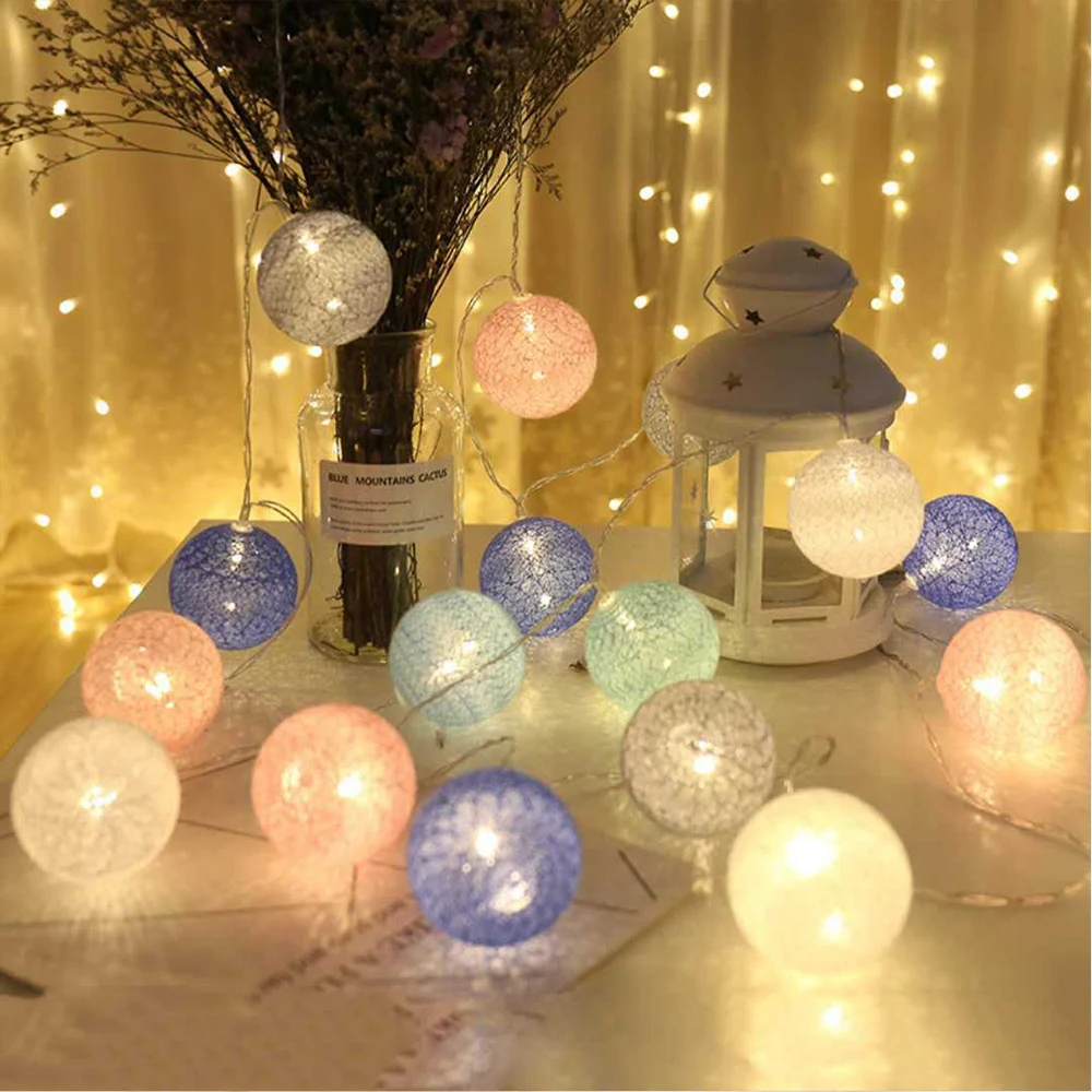 

LED bedroom decor light DIY cotton string lights home decoration lights wedding party holiday decoration string lights