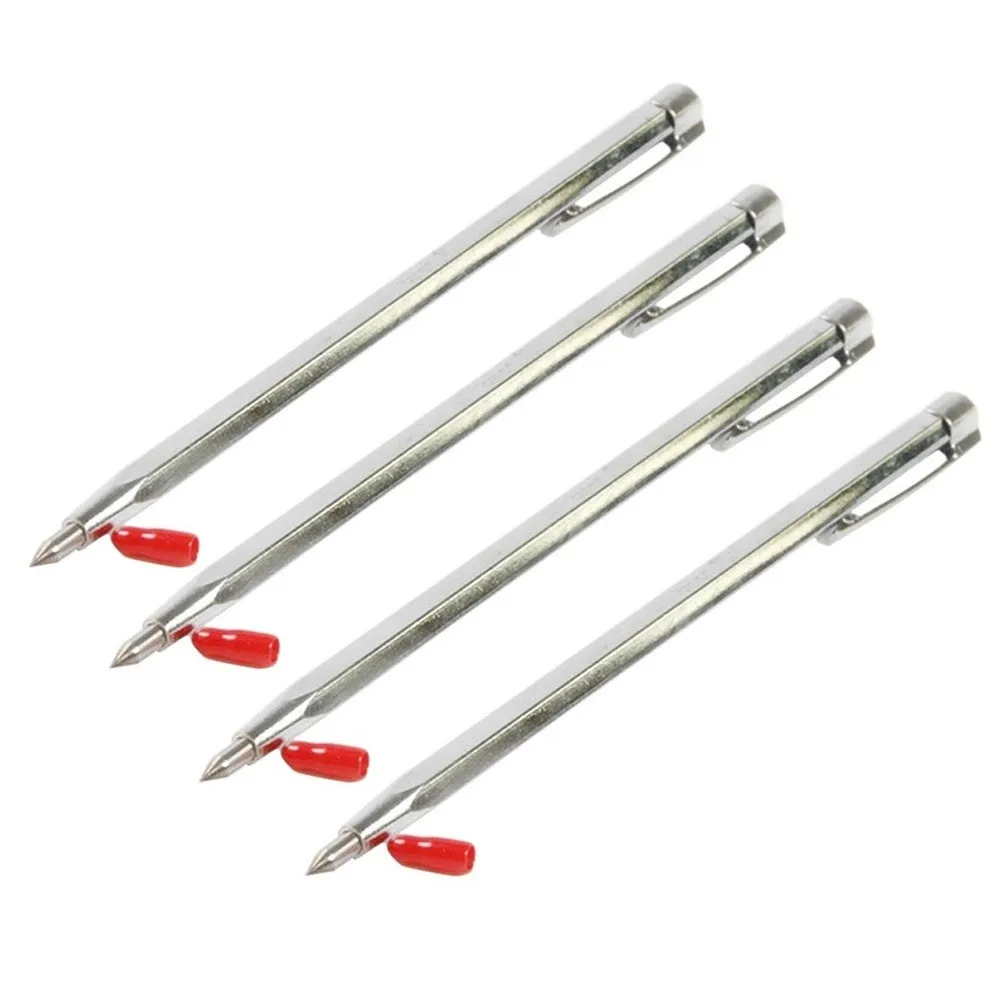

4Pcs Tungsten Carbide Tip Engraving Pen Carve Metal Ceramic Engraver Scribe Tool Silver Six-Sided Marble Hard Marker Hand Tools