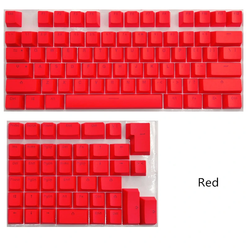 Teclas PBT de 118 piezas para teclado mecánico, juego de teclas transparentes con letras RGB, color gris, rosa, rojo y azul, 61, 64, 68, 71, 82 y 84