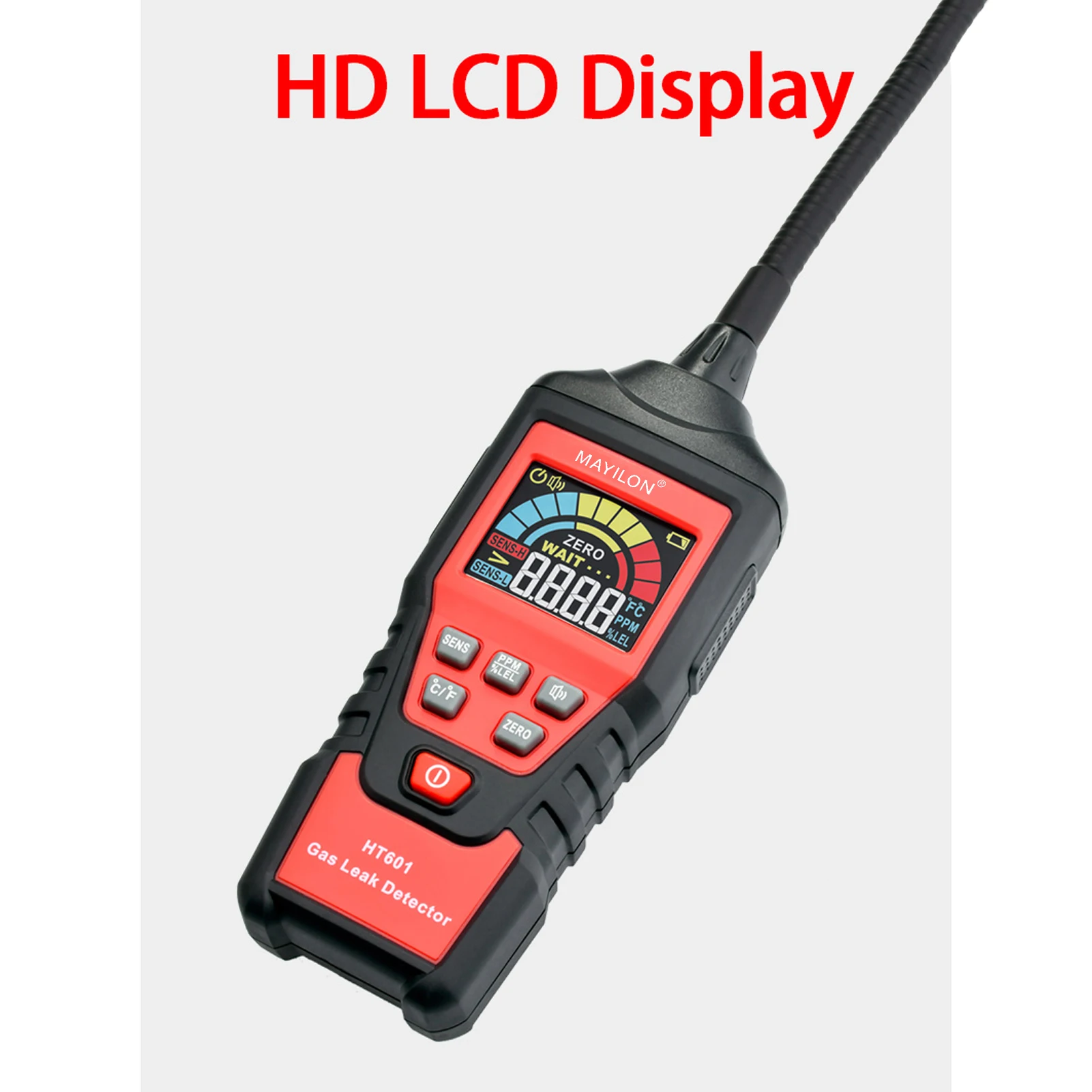 Цифровой газоанализатор HT601 детектор утечки газа измеритель PPM тестер горючих и