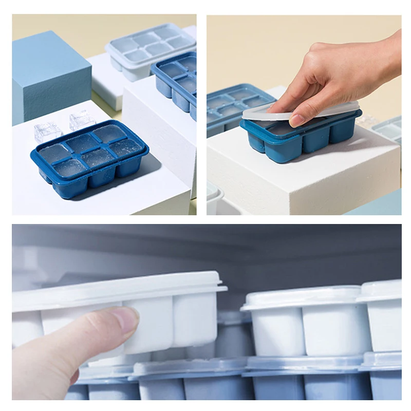 

3Pcs Homemade DIY Ice Tray With Lid Easy To Clean Home Freezer Maker Bar Accessories Summer Ice Cream Mold Tray Kitchen Gadgets