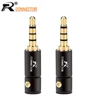 3 шт. Позолоченный разъем 3,5, аудиоразъем, 4-полюсный разъем для наушников с алюминиевой трубкой и винтовыми зажимами, Сварочная Бесплатная упаковка