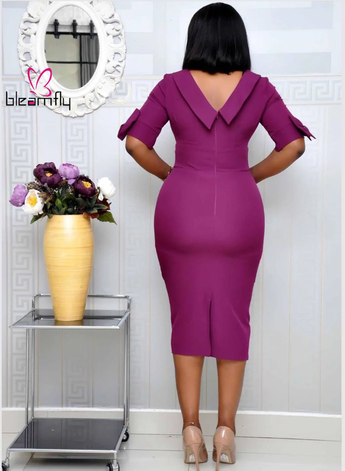 2019 женское осеннее офисное облегающее платье миди Клубные вечерние платья