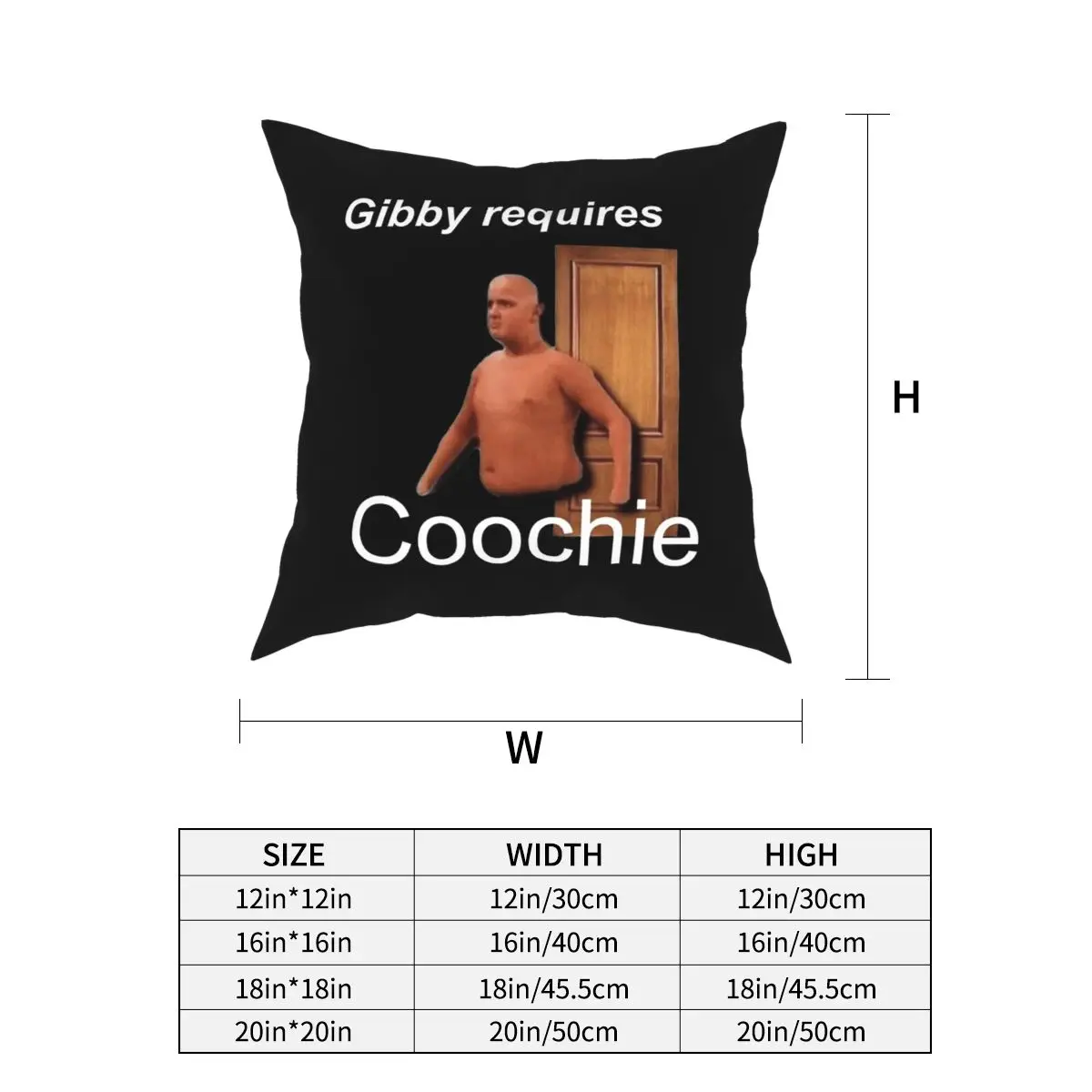 Gibby требует Coochie квадратная наволочка полиэстер печатных Декор Чехлы на подушки