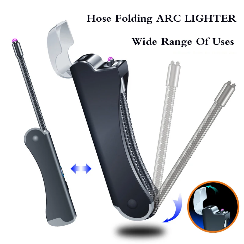 Плазменная дуговая электронная USB Зажигалка складывающаяся на 360 градусов