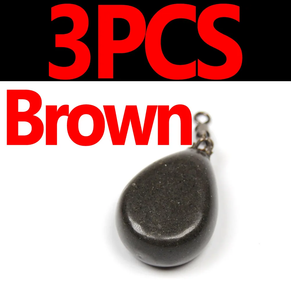 3 PCS Brown JIGEECARP 3 шт. для ловли карпа конические плоские грушевидные свинцовые грузила Pebble Вес 58 г/2 унции с имитирующим покрытием свинцовые грузила для рыбалки - Цвет: 3 PCS Brown