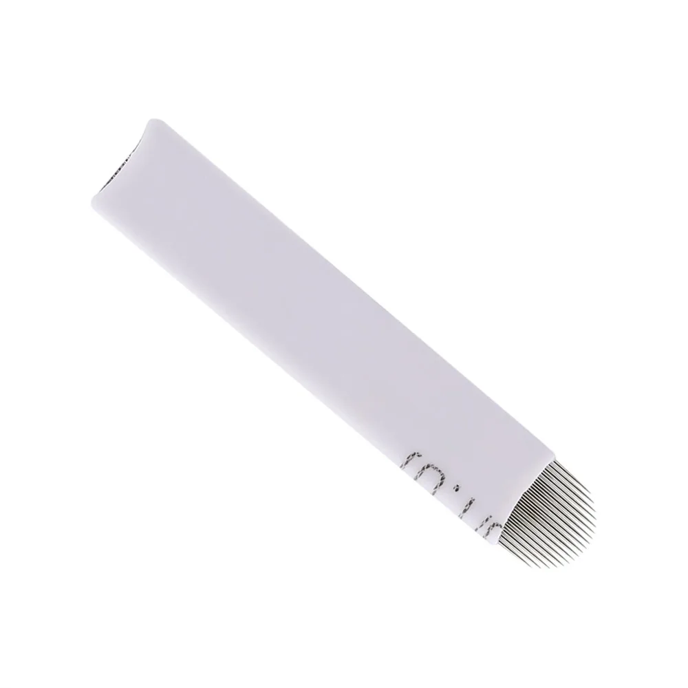 

50Pcs Curved 18 Needle Semi Permanent Makeup Manual Eyebrow Tattoo Fog Eyebrow Microblading Blade Make Up Disposable Needles Pen