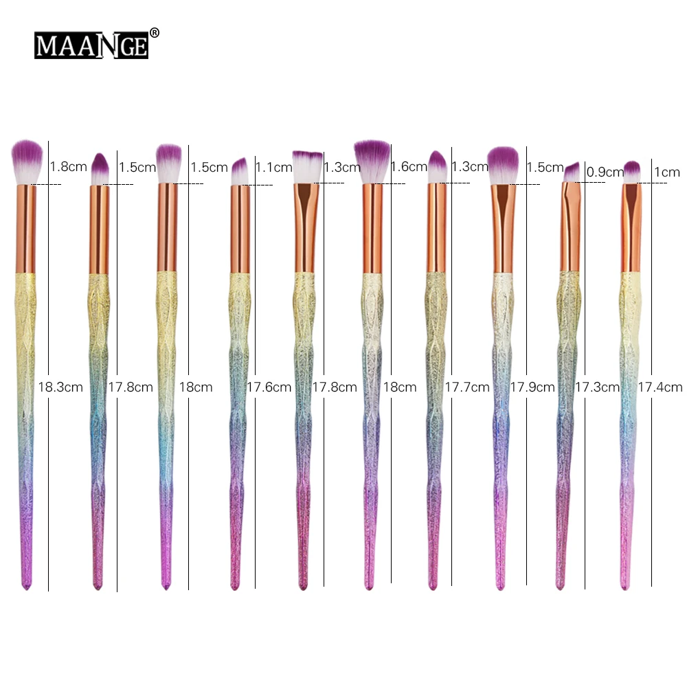 10 шт. набор косметических кистей Dfdf|Аппликатор теней для век| |