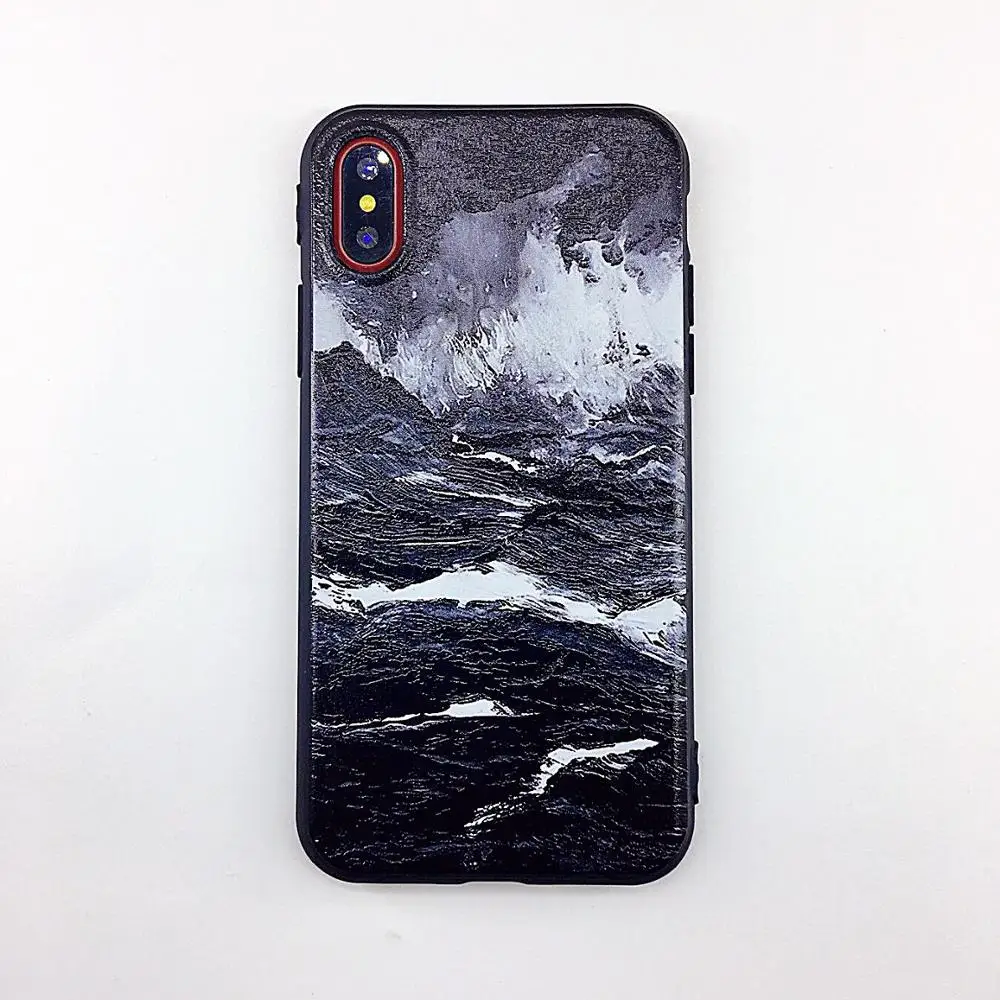 Чехол для телефона с изображением листьев карамельного цвета для iPhone 11 Pro X 6 6s 7 8 Plus XR XS Max кактус растения Модный мягкий резиновый, силиконовый, из термопластичного полиуретана, чехол для Fundas Coque для - Цвет: sea