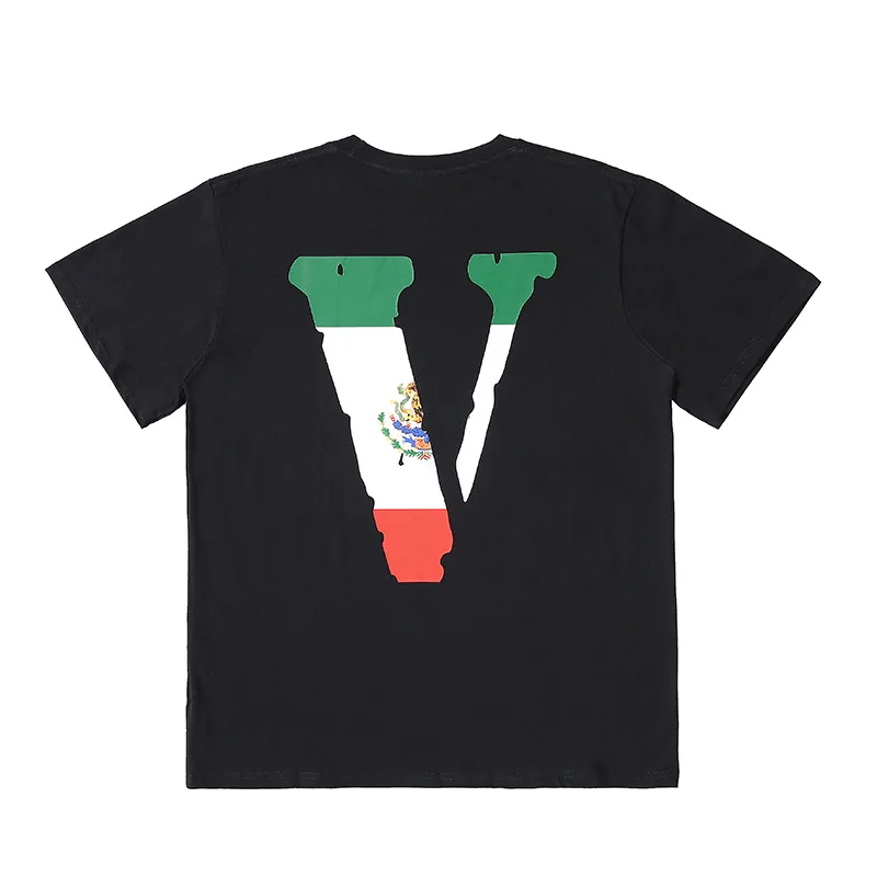 

men t VLONE shirt 100% cotton streetwear Women's T-shirt USA summer Short sleeve brand hip hop tshirt flag