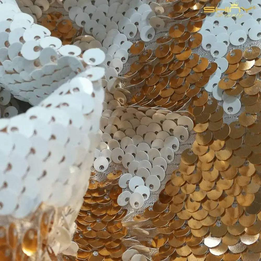 Блесток ткань белый 1 ярд розовое золото сменная пайетками ткани на дворе Glitz фон