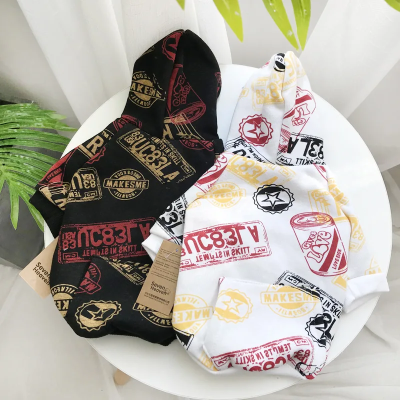 Спортивная брендовая теплая одежда для собак пальто толстовка с французским