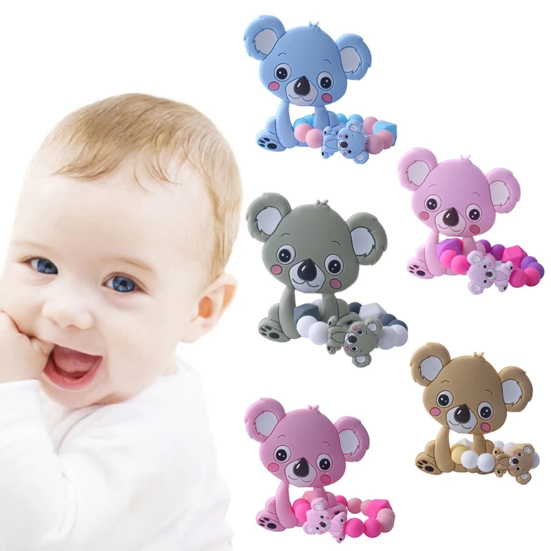 

Food Grade Silicone Teethers Cartoon Animal Koala Shaped Baby Teether Rodent Nursing Accessories for Newborn Baby