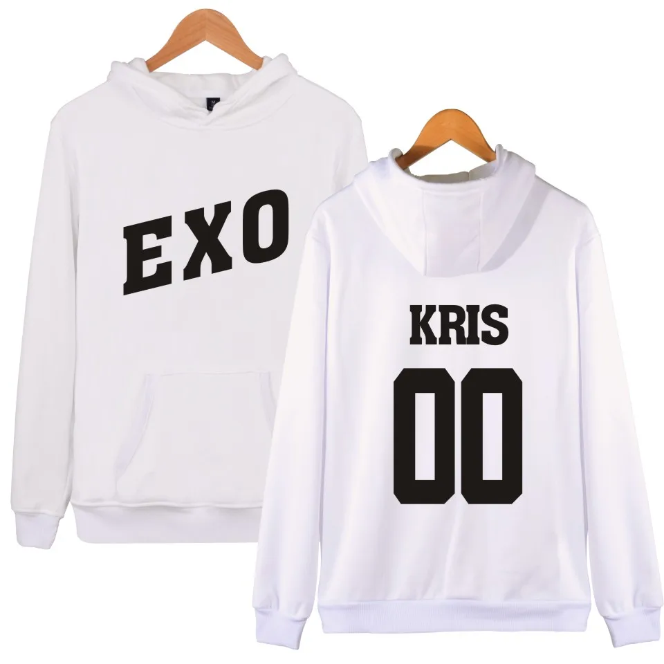 Модные толстовки EXO KPOP для мужчин и женщин толстовка с капюшоном мальчиков k pop KRIS