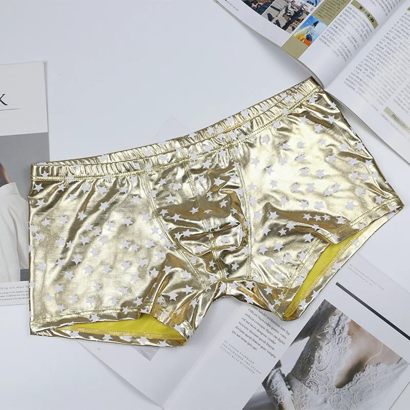 4 шт. мужское нижнее белье боксеры с рисунком звезды сексуальные модные трусы из