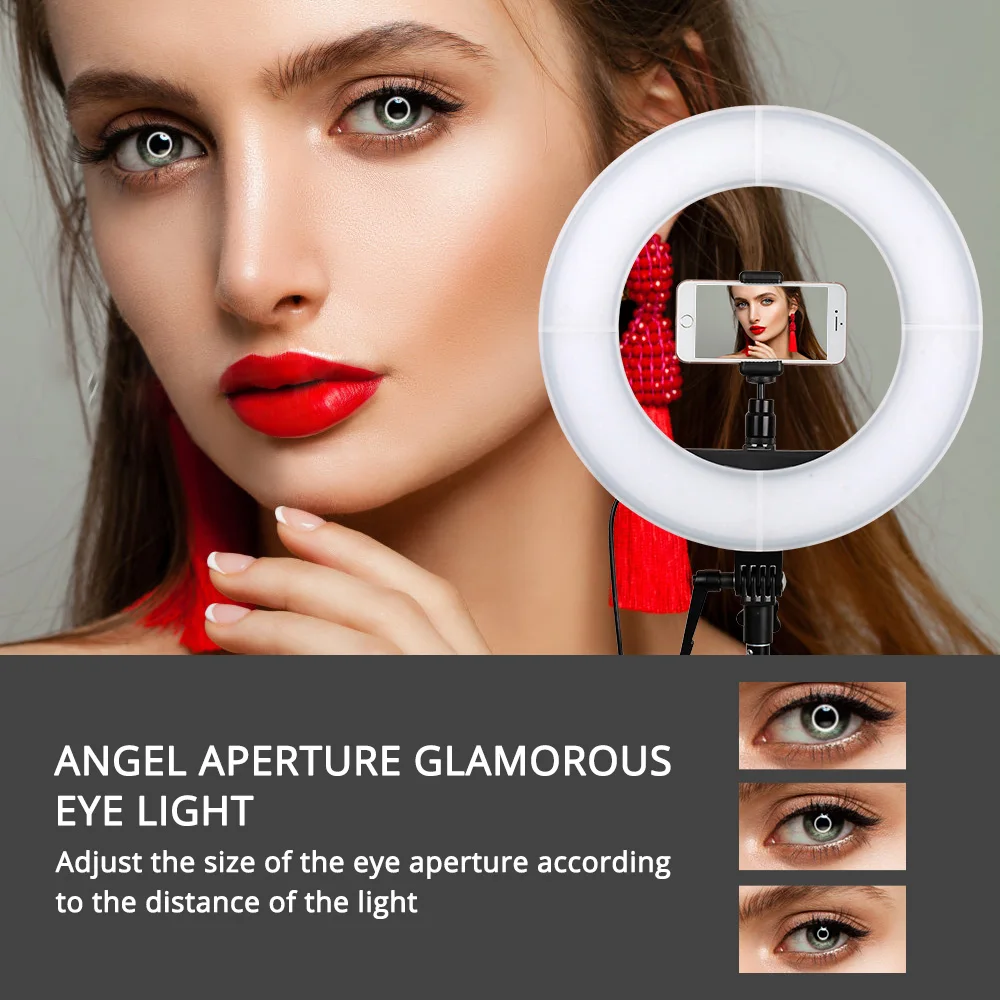 Кольцевой светодиодный светильник для селфи лампа 18 дюймов со штативом 20 Вт
