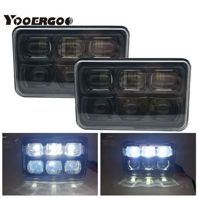 2pcs black 60 Вт 5 ''4x6 дюймов суперфара 6D одобренный квадратный светодиодный рабочий свет точечный луч для Ford Mustang Nissan песочные рельсы, автомобили, грузовик - Цвет: 2pcs black