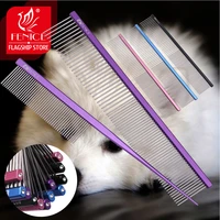 fenice pet grooming comb for dog metal tail comb cat animals groomer tools bluepurplepinkblack comb for groomer stylist