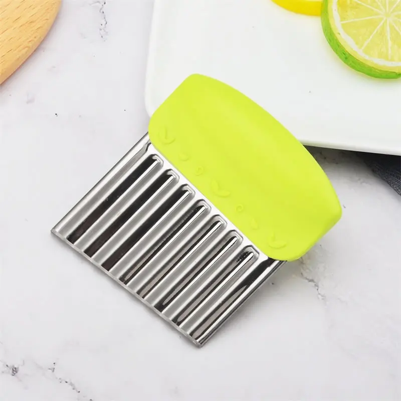 

QueenTime Wavy French Fries Cutter Stainless Steel Potato Slicer Vegetable Chopper Veggie Slicer Durable Kitchen Gadgets Cutter