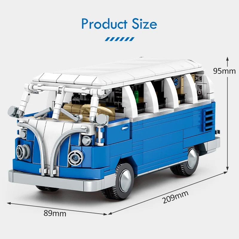 

707PCS City Classic Bus Building Blocks MOC Car Creator Mechanic School Bus Vehicle Bricks Toys For Children