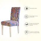 Чехол на стул с геометрическим разноцветным принтом, эластичные Чехлы, антигрязный декор для столовой, чехол на стул для свадьбы