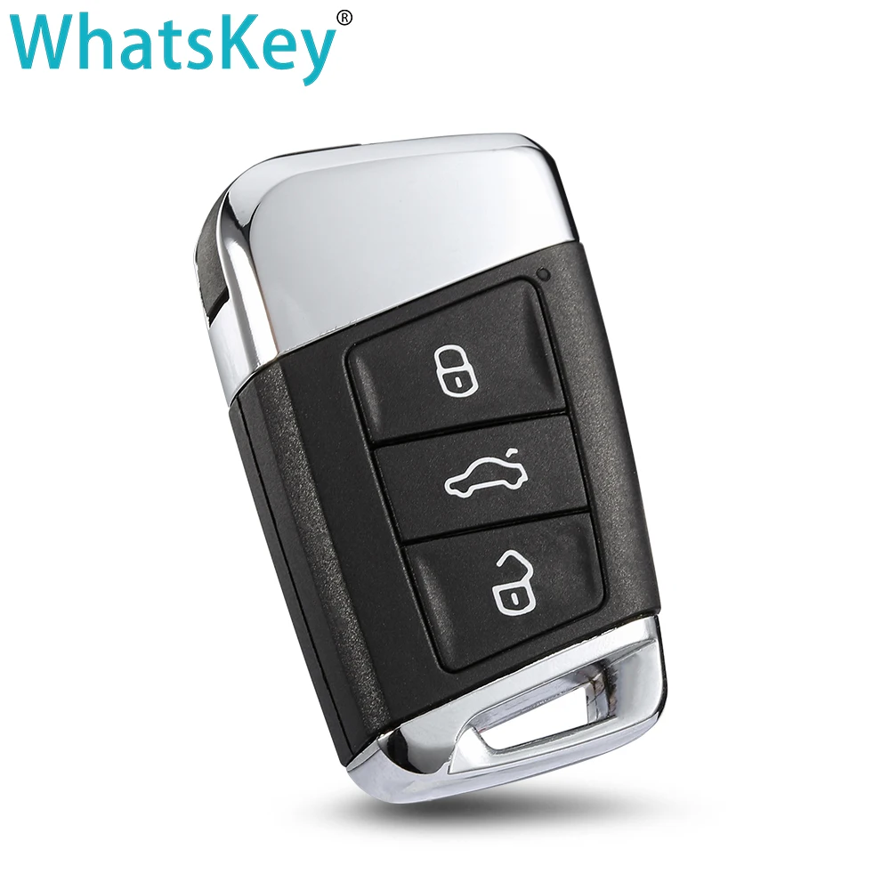 Чехол для автомобильного ключа WhatsKey 3 кнопки Volkswagen VW Passat B8 Magotan MQB Skoda A7 вариант