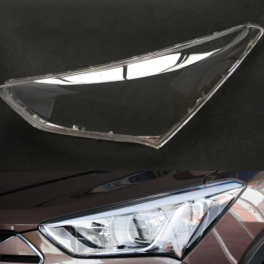 Для hyundai SantaFe IX45 фары объектив автомобиля фары крышка прозрачное стекло Передняя Авто оболочка Крышка - Цвет: Driver Side