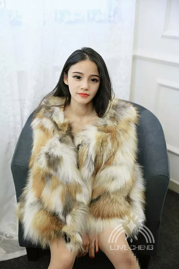 Шуба женская из натурального Лисьего меха с капюшоном разноцветная любой размер