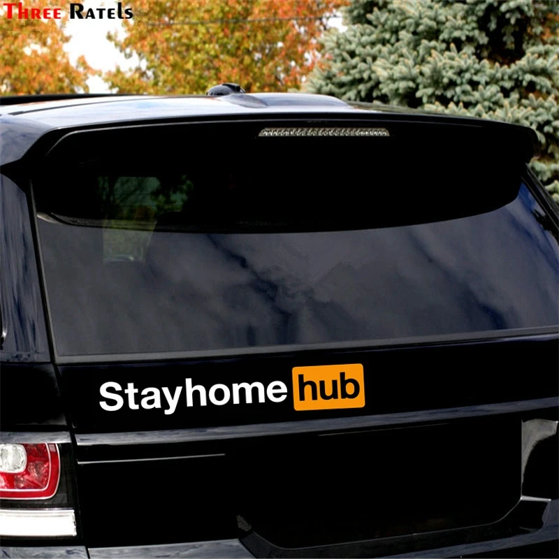 

Three Ratels FTC-1104# Funny Stay Home Hub Car Sticker Window Adult Die Cut Vinyl Decal Laptop Motorcycle
