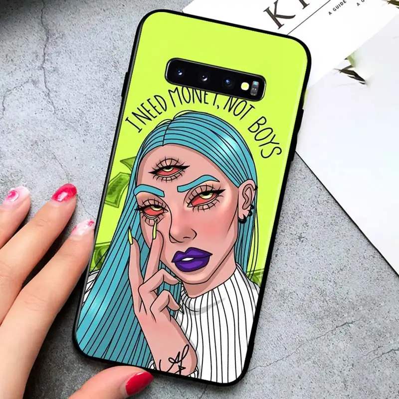 

Sexy Devil Woman Cool for Samsung Galaxy S21 Ultra Plus 5G Note 20 10 9 8 S10 S9 S8 S7 S6 Edge Plus Black Phone Case