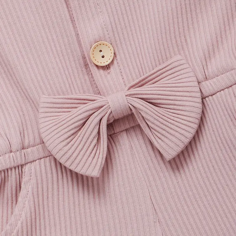

Girls Summer Short Sleeve Rompers Baby Girls Bow Cotton Bodysuit Toddler Round collar Jumpsuit Clothess